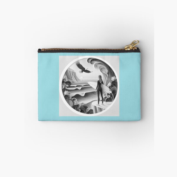 Item preview, Surfer Girl Circle Black and White designed and sold by SaltySurfgirl.