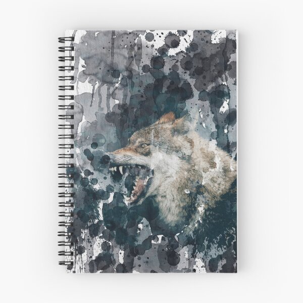 Item preview, Gray Wolf Fierce Snarl Teeth Watercolor Painting designed and sold by ArtNatureStore.