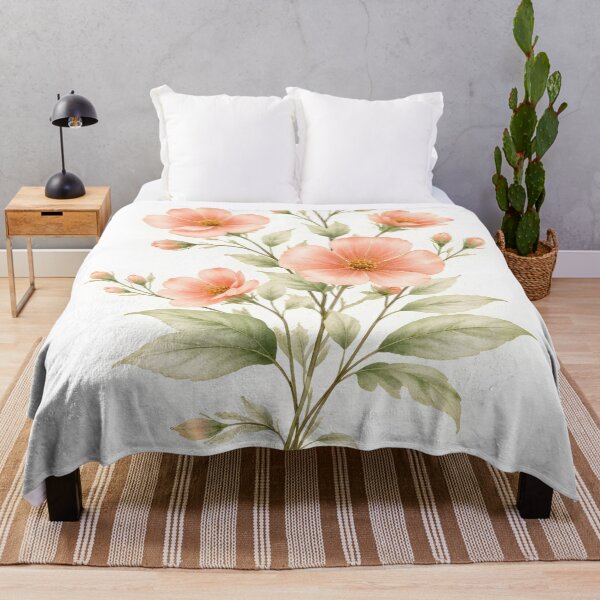 Item preview, Peach Watercolor Flowers designed and sold by yupsart.