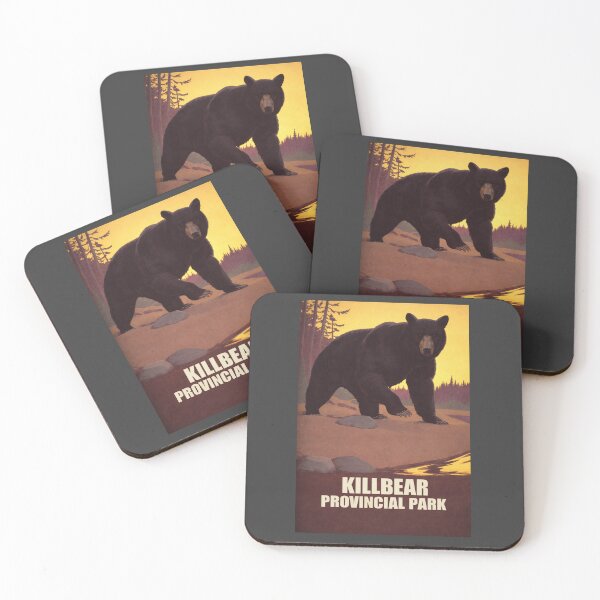 Item preview, Vintage Wilderness Bear Poster – Killbear Provincial Park Adventure Art designed and sold by Analog Aura .