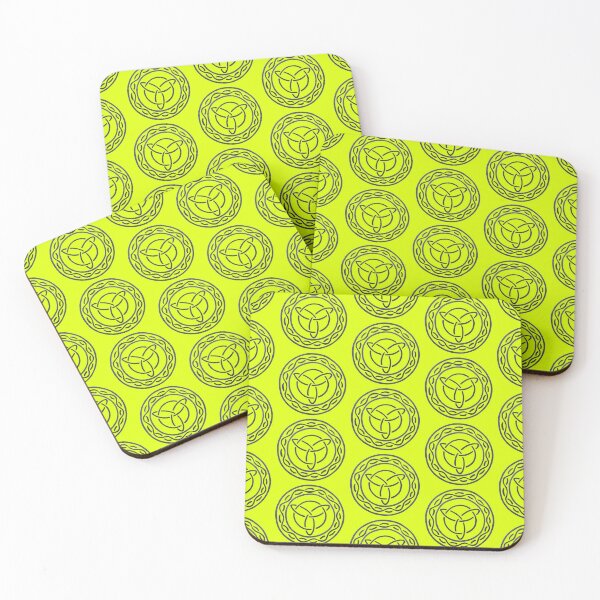 Item preview, Celtic Inspired Emblem Design Intricate Pattern Sheild Badge Unique Lemon Yellow Background designed and sold by Arniesart85.