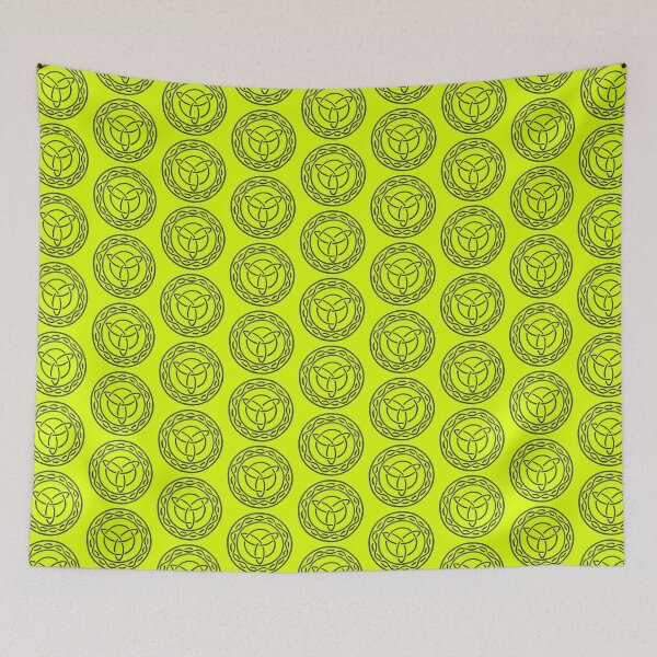 Item preview, Celtic Inspired Emblem Design Intricate Pattern Sheild Badge Unique Lemon Yellow Background designed and sold by Arniesart85.