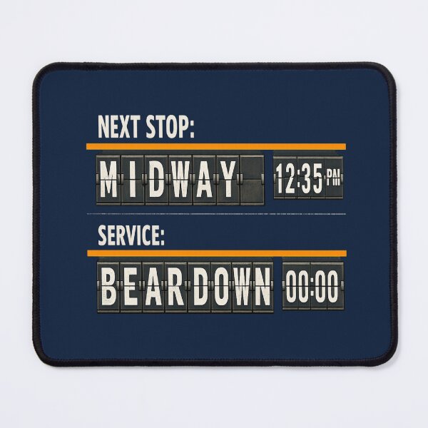 Item preview, Next Stop Midway – Chicago Football Split-Flap Sign Tee designed and sold by POD DYNASTY | Original Print On Demand T-Shirt Graphics.