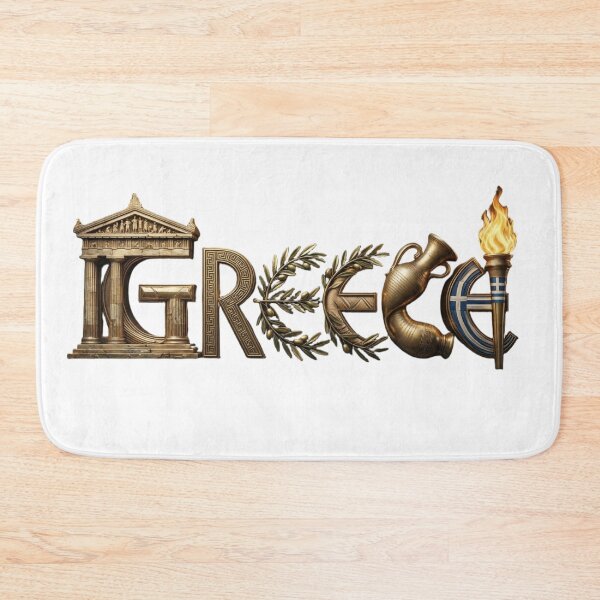 Item preview, Greece Typography Art – Cultural Heritage Letter Design designed and sold by VladisWorld.