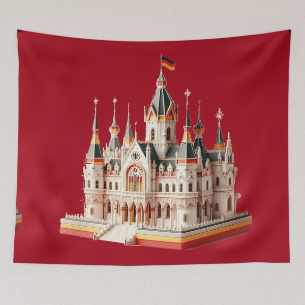 Item preview, 3D Castle Label – Germany Flag Minimal Art ,  designed and sold by PaintMeWorld.