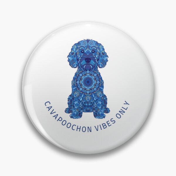 Item preview, Cavapoochon Vibes Only – Mandala Blue Dog Art | Cute Cavapoochon T-Shirt designed and sold by AmberWit.
