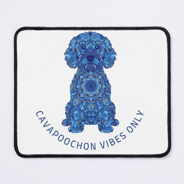 Item preview, Cavapoochon Vibes Only – Mandala Blue Dog Art | Cute Cavapoochon T-Shirt designed and sold by AmberWit.