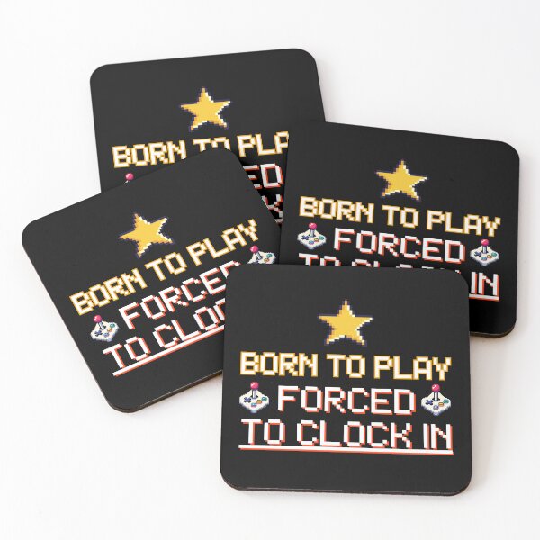 Item preview, Born To Play Forced To Clock In - Retro Arcade 8-Bit Gamer Gift designed and sold by JB-designstudio.