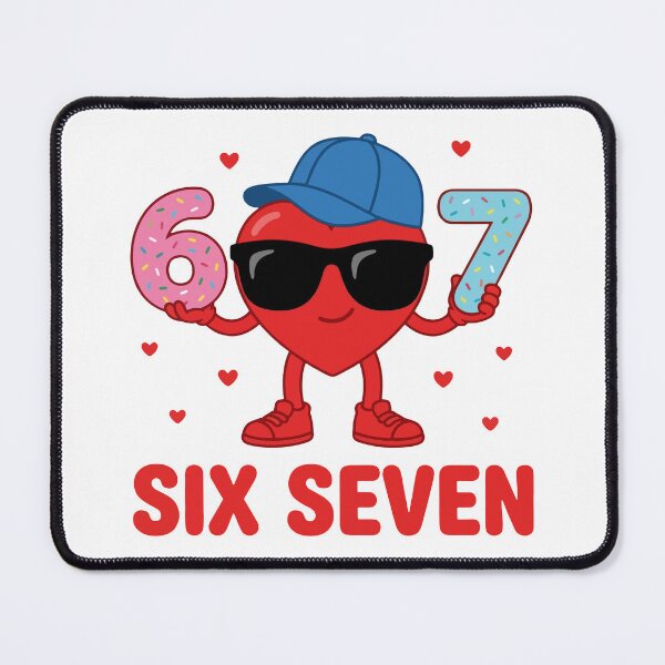 Item preview, Funny Six Seven 6 7 Heart Valentine Meme Design designed and sold by AnimaThread.