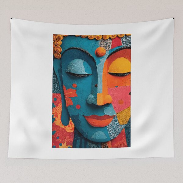 Item preview, Vibrant Abstract Buddha Art with Textured Colors designed and sold by Artessie.