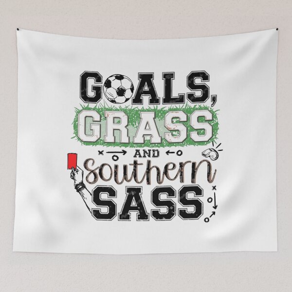 Item preview, Goals Grass and Southern Sass - Vintage Soccer Fan Southern Pride Graphic designed and sold by CulDeSacCreate.