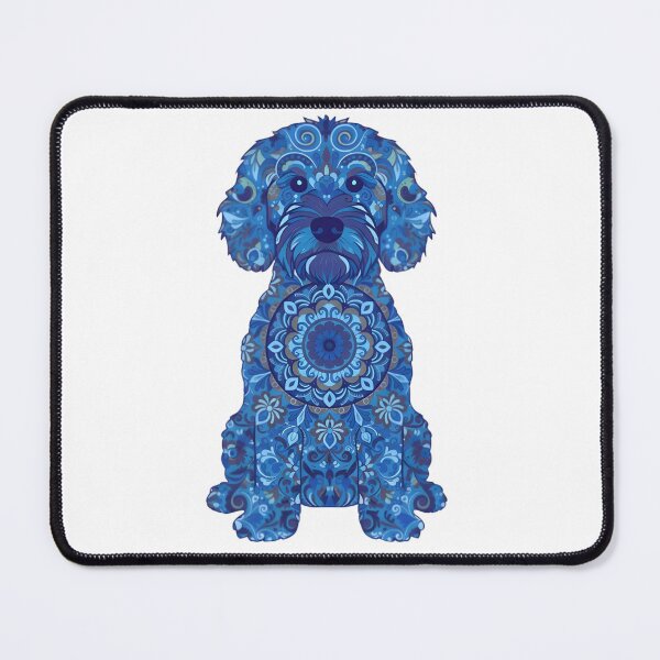 Item preview, Cavapoochon Mandala Dog Art – Blue Boho Cavapoochon Illustration designed and sold by AmberWit.