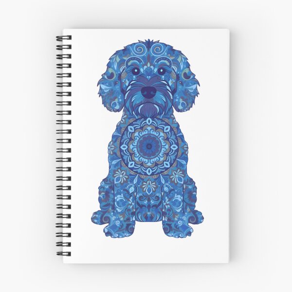 Item preview, Cavapoochon Mandala Dog Art – Blue Boho Cavapoochon Illustration designed and sold by AmberWit.