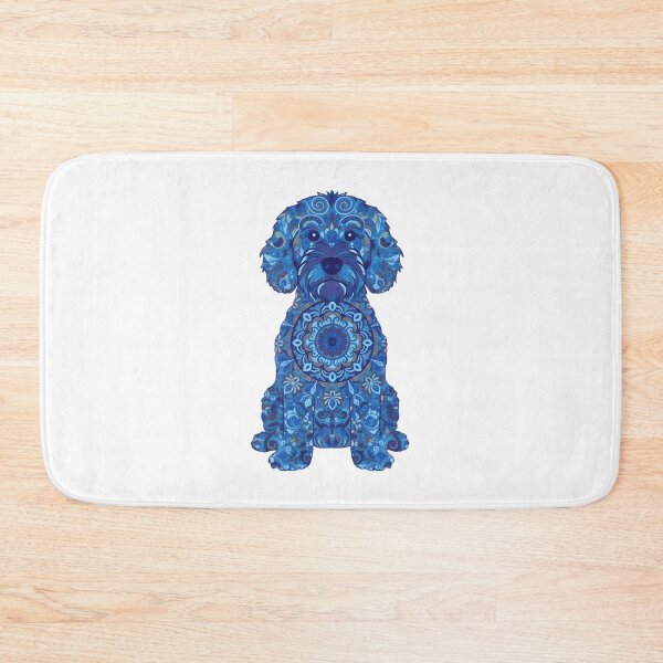 Item preview, Cavapoochon Mandala Dog Art – Blue Boho Cavapoochon Illustration designed and sold by AmberWit.