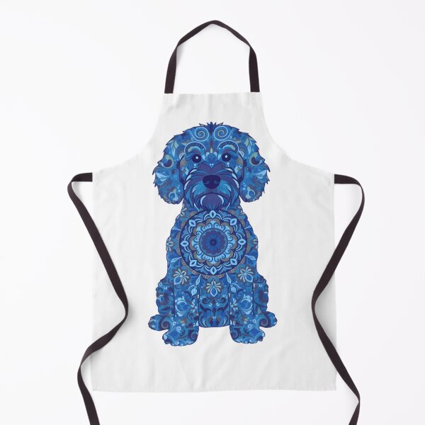 Item preview, Cavapoochon Mandala Dog Art – Blue Boho Cavapoochon Illustration designed and sold by AmberWit.
