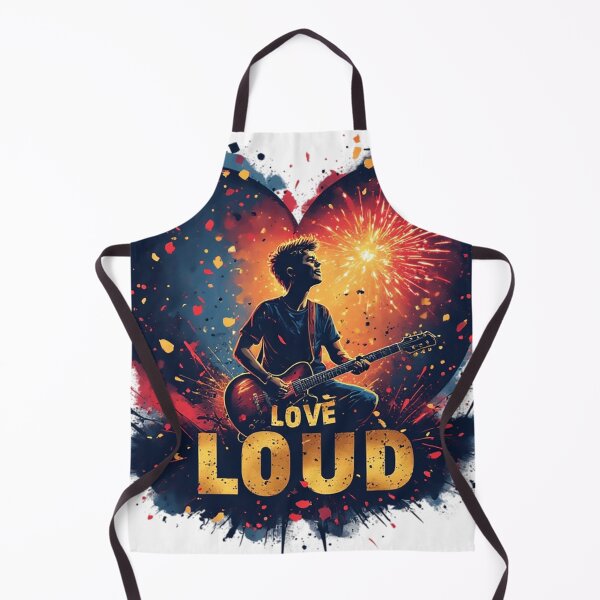 Item preview, Silhouette of a Guitarist with Heart Fireworks designed and sold by newvisionart191.