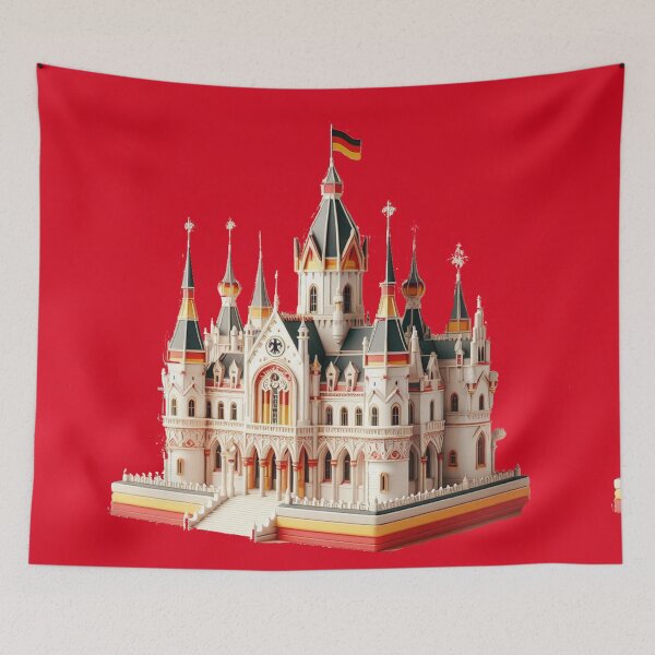 Item preview, 3D Castle Label – Germany Flag Minimal Art ,  designed and sold by PaintMeWorld.
