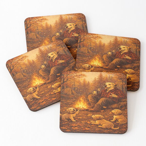 Item preview, Autumn Camping Labrador Dad – Cozy Fall Campfire designed and sold by PawPrintCustom.