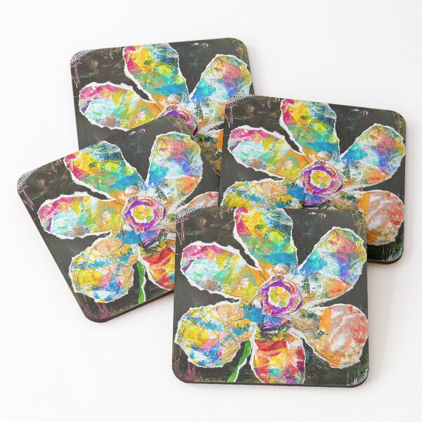 Item preview, Freedom Flower Mixed Media Collage Art designed and sold by KATHLEEN TENNANT ART.