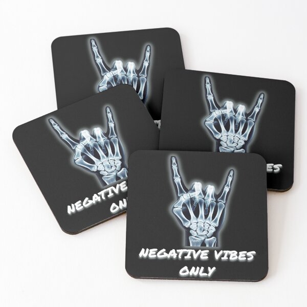 Item preview, Negative Vibes Only - Skeleton Rock Hand X-Ray designed and sold by JonyDG.