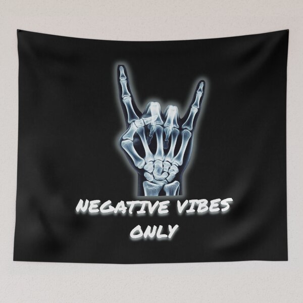Item preview, Negative Vibes Only - Skeleton Rock Hand X-Ray designed and sold by JonyDG.