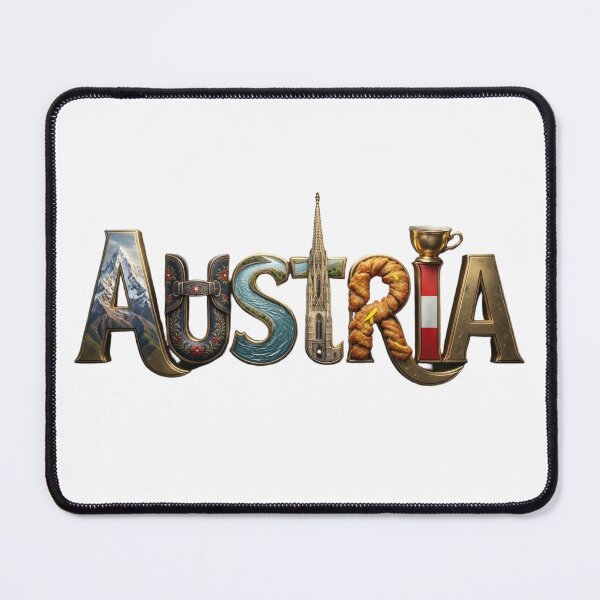 Item preview, Austria Typography Art – Cultural Landmarks & Traditions designed and sold by VladisWorld.