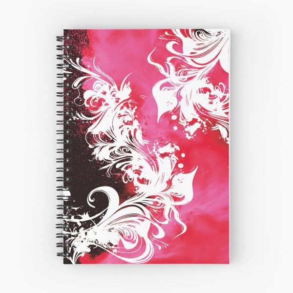 Item preview, Grunge Vector Garden in red and white - Abstract graffiti galaxy and swirls stencil designed and sold by Pics'Elle Creations.