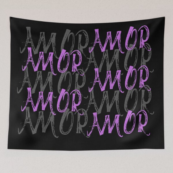 Item preview, AMOR Typography Valentine Design – Modern Love Aesthetic Pink Purple Text Art designed and sold by 9morethan9®.