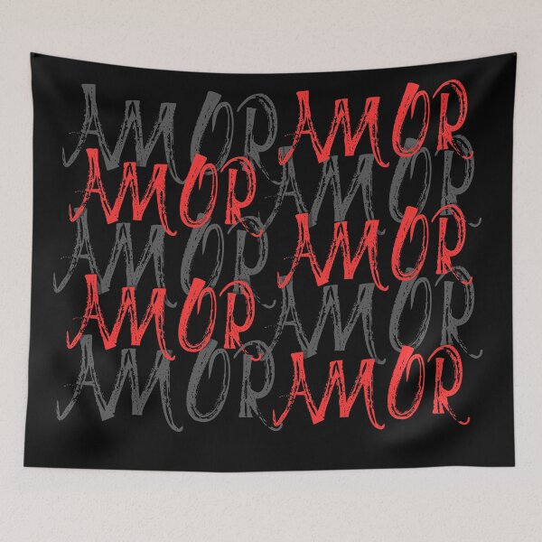 Item preview, AMOR Typography Valentine Design – Modern Love Aesthetic Pink Purple Text Art designed and sold by 9morethan9®.