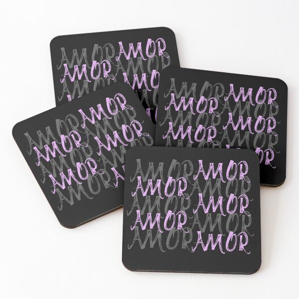 Item preview, AMOR Typography Valentine Design – Modern Love Aesthetic Pink Purple Text Art designed and sold by 9morethan9®.