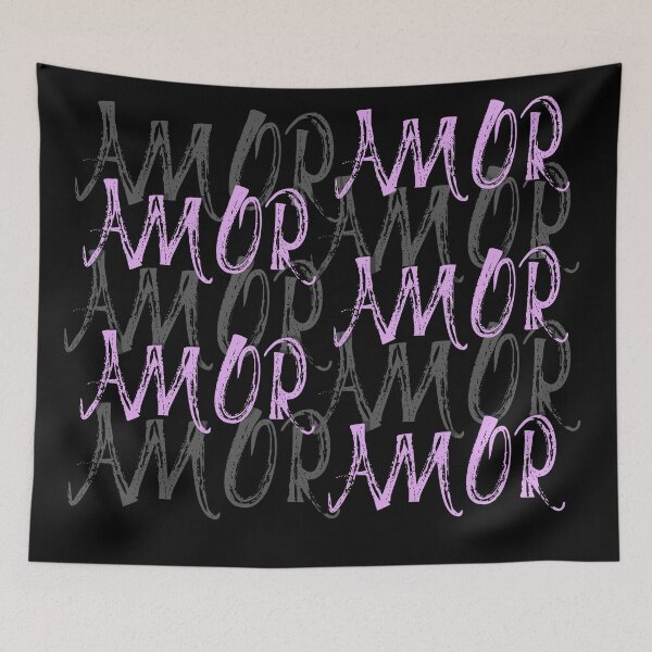 Item preview, AMOR Typography Valentine Design – Modern Love Aesthetic Pink Purple Text Art designed and sold by 9morethan9®.
