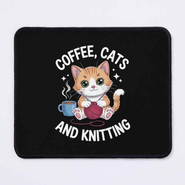 Item preview, Coffee Cats and Knitting designed and sold by jkrphoto.