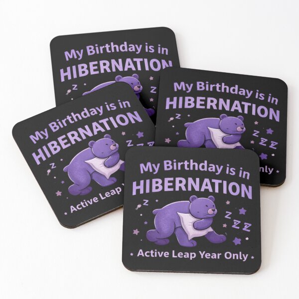 Item preview, Leap Year Birthday in Hibernation - Bear Sleeping on Pillow designed and sold by Leap29 Designs.