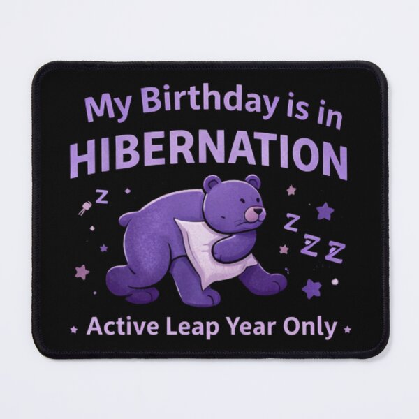 Item preview, Leap Year Birthday in Hibernation - Bear Sleeping on Pillow designed and sold by Leap29 Designs.