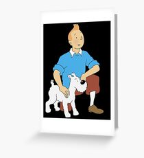 tintin adventure cartoon Greeting Card