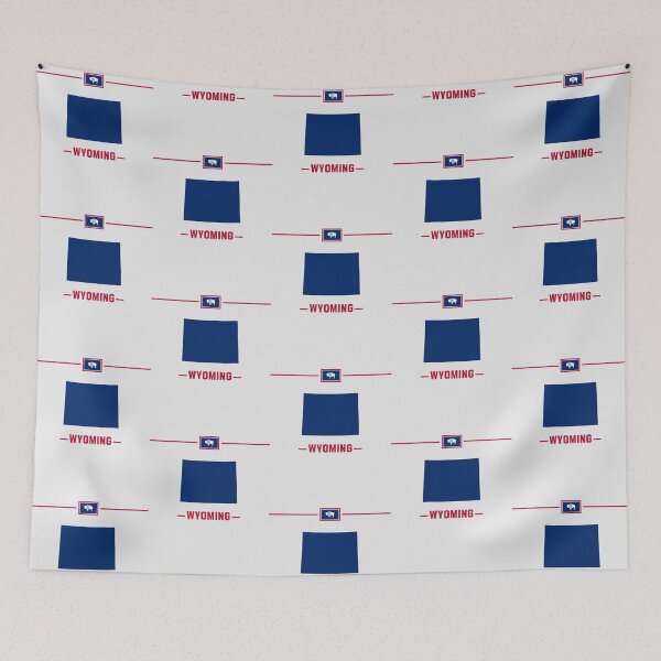 Item preview, Wyoming State Pride - Minimalist Flag Map Silhouette designed and sold by mashmosh.