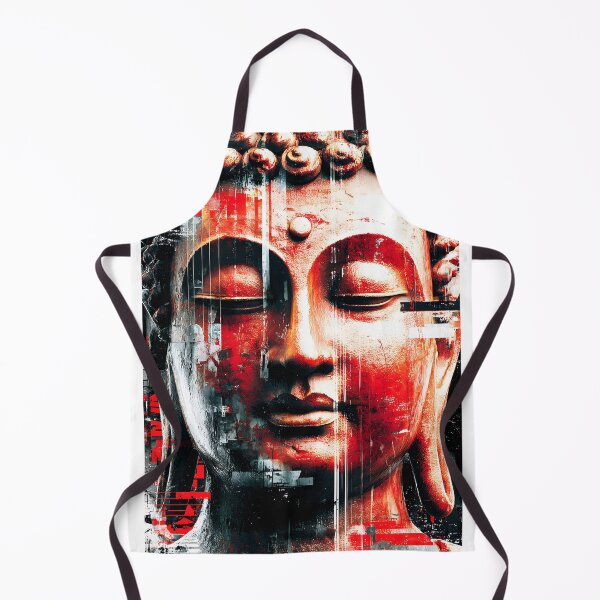 Item preview, Abstract Red Buddha Face in Digital Design Style designed and sold by Artessie.