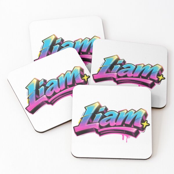 Item preview, Liam name logo in colorful street art graffiti style designed and sold by SparkleVibes.