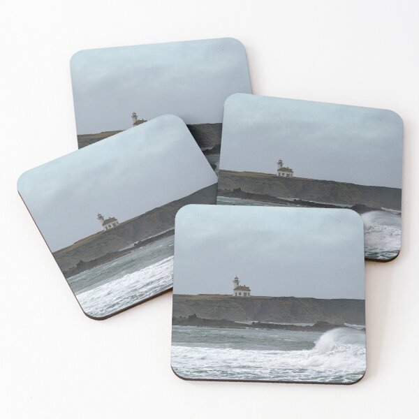 Item preview, Cape Arago Lighthouse with dramatic wave in foreground designed and sold by lisavonbiela.