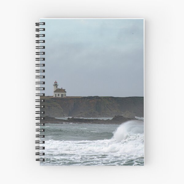 Item preview, Cape Arago Lighthouse with dramatic wave in foreground designed and sold by lisavonbiela.