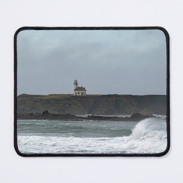 Item preview, Cape Arago Lighthouse with dramatic wave in foreground designed and sold by lisavonbiela.
