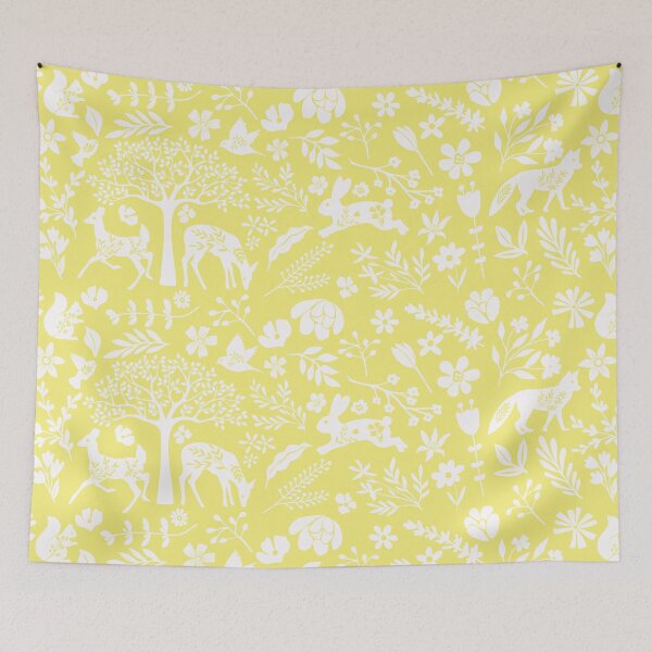 Item preview, Cute Woodland Animal Pattern Yellow designed and sold by Brianaidesigns.