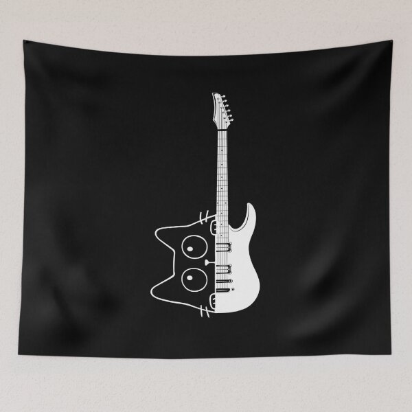 Item preview, Vintage Yorkie Rock Funny Cat Playing Guitar Rock Style designed and sold by faridman.