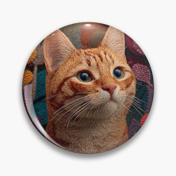 Item preview, Textured Knitted Style Orange Tabby Cat in Floral Garden designed and sold by skibreck.