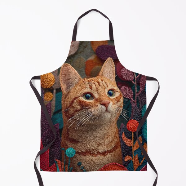 Item preview, Textured Knitted Style Orange Tabby Cat in Floral Garden designed and sold by skibreck.