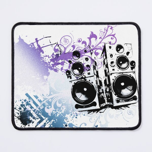 Item preview, Boombox ECHO CITY - Urban Design - Blue and Purple Underground Grainy Texture | Frutiger Metro Chao Vector Garden designed and sold by Pics'Elle Creations.