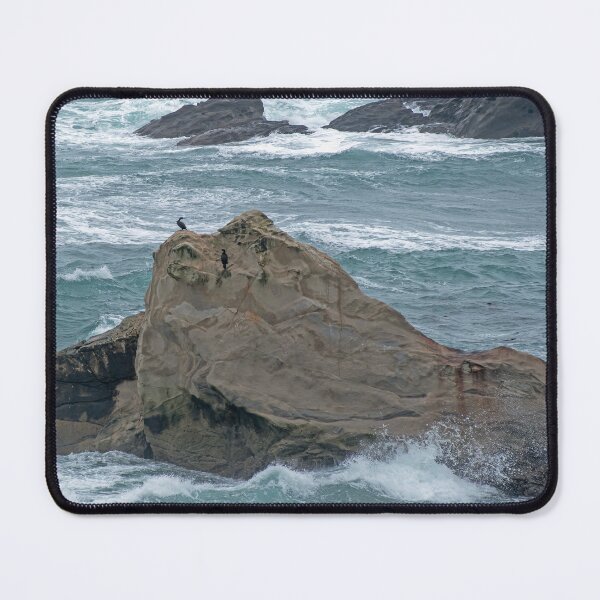Item preview, Pair of Cormorants on rock formation on Oregon Coast designed and sold by lisavonbiela.