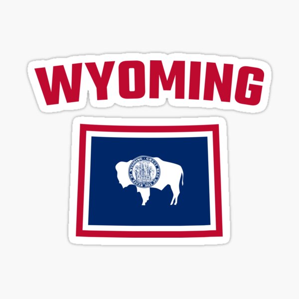 Wyoming State Flag - Classic Western Bison Design Sticker