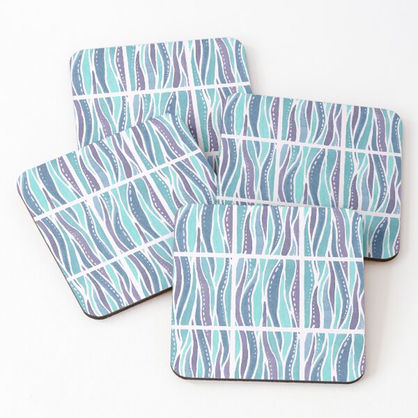 Item preview, Wavy Blue Seaweed Squares designed and sold by Krystin Shields.