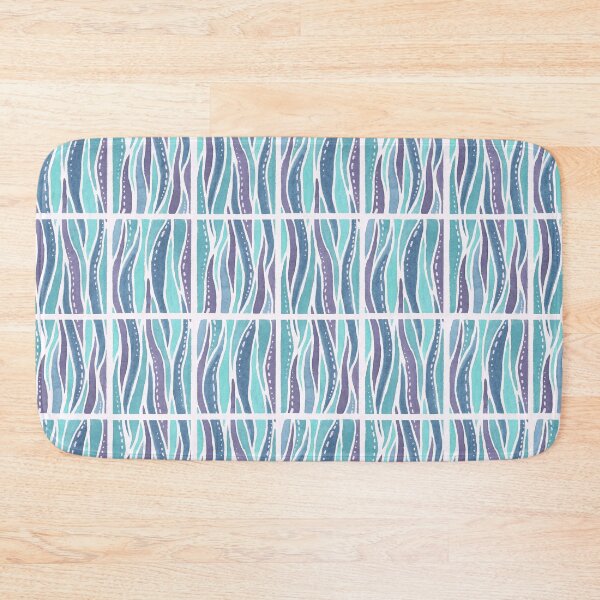Item preview, Wavy Blue Seaweed Squares designed and sold by Krystin Shields.
